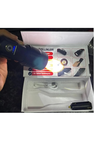 Wıson Ws-3898 Uzun Menzilli 20w Profesyonel El Feneri Siyah