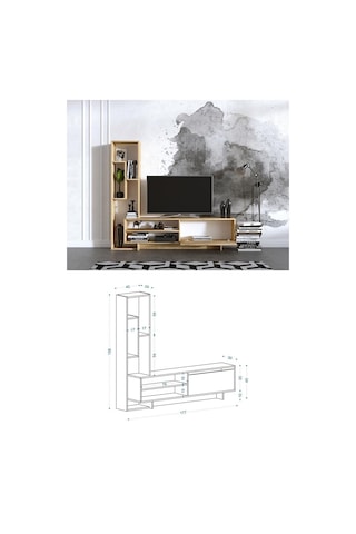 Decormet Larissa Tv Ünitesi Safir Meşe Çok Renkli