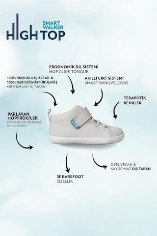 Smart Walker High Top Süper Mat Havalı Gri Barefoot Çocuk Bot-süper Mat Havalı Gri