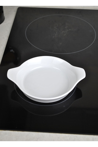 1 Adet Porselen 14 Cm Yumurta Sahan Fırın Kabı Mini Tatlı Tabağı