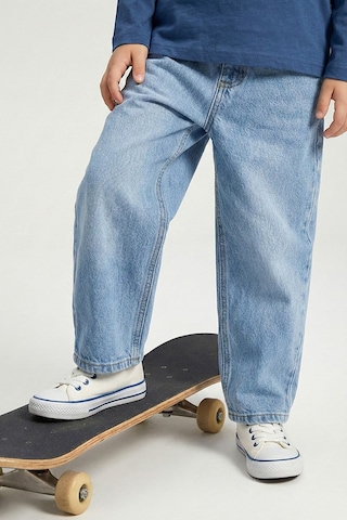 Dmb Boys & Girls Erkek Çocuk Baggy Kalıp Denip Kot Pantolon Mavi 4-9 Yaş-2721