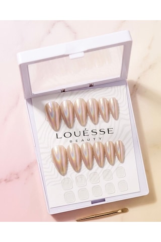 Louésse Champagne Glow Takma Tırnak Seti 12 Li Sedefli Nude Parlak Şık Minimal Model