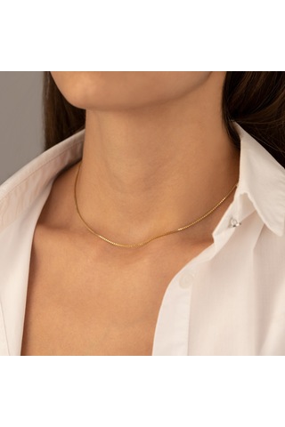 Dkmn Gümüş 925 Ayar İnce Box Zincir Gümüş Kolye