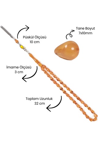 Tesbihcibaba Gözyaşı Kesim Buğulu Sıkma Kehribar Tesbih