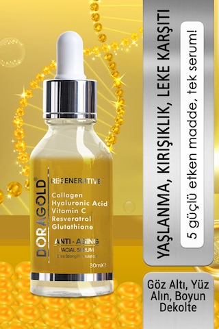 Doragold Regenerative C Vitamini Kolajen Hyaluronic Acid Resveratrol Serum 30 ML