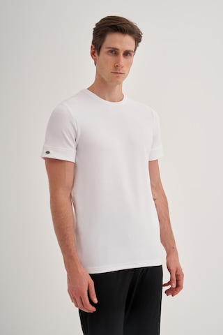 Cazador Slim Fit Erkek Premium Spor Basıc İnce Tshirt 42020 Beyaz