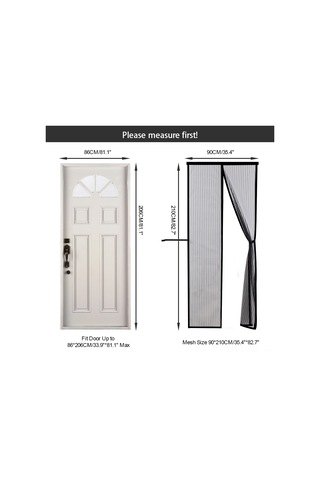 Mufunye Siyah Manyetik Perde Pencere Örtüsü - Otomatik Kapanır, Haşere Engeli, Hava Akışı Sağlar, Esnek Montajlı 120x240 Cm