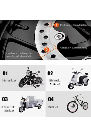 110 Db Motosiklet Alarmlı Disk Kilidi Hatırlatma Kablolu Yuvarlak Ve Düz Kilit