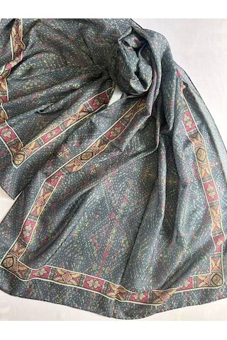 Kadın Pamuklu Yeşil Retro Etnik Şal