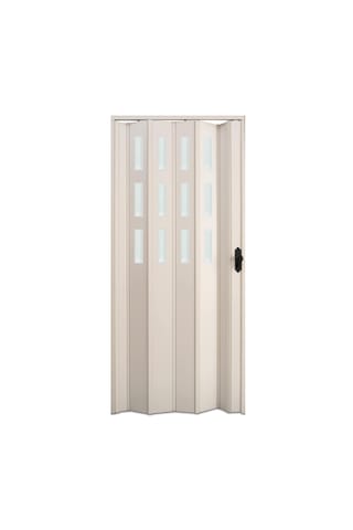 Faran Dekorasyon 145 x 215 Beyaz Renk Camlı Pvc Akordiyon Kapı - FRNAKMODEL-0-98
