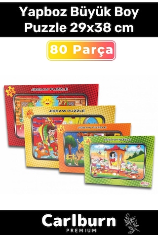 Özel Eğitici Zeka Geliştirici Öğretici El Göz Kordinasyonu 80 Parça Yapboz Büyük Boy Puzzle 29x38 Cm