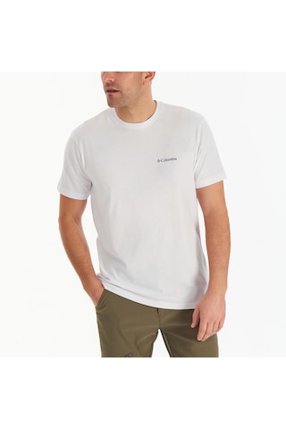 Columbia Cs0282 Csc M Basic Sm Logo Brushed Ss Tee Erkek T Shirt 26722 Beyaz