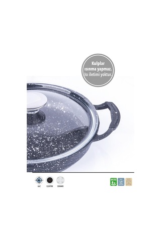 Fms D5013 Döküm Granit 2'li 20-22 Cm Kapaklı Sahan Set Gri