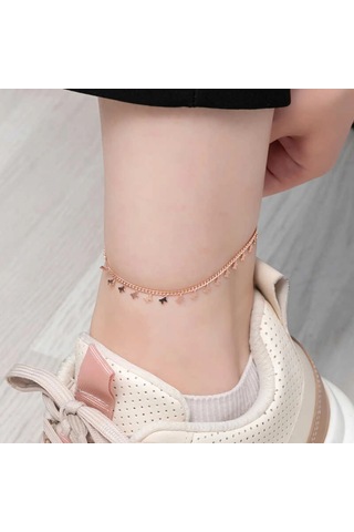 925 Ayar Gümüş Rose Kelebek Halhal T8099 599599 A - Gümüş