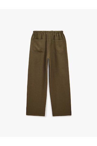 Koton Keten Görünümlü Cepli Straight Fit Düz Paça Pantolon Haki 6sak40250ew