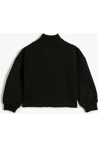 Koton Sweatshirt Dans Temalı Uzun Kollu Dik Yaka Şardonlu Siyah 4wkg10460ak 4WKG10460AK999 Siyah