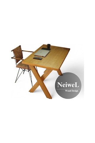 Neiwel Enax Doğal Ahşap Çalışma Ve Ofis Masası-70cm-100cm Açık Ceviz