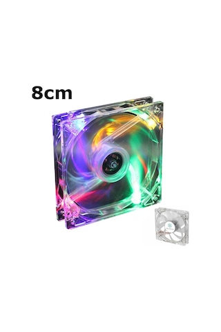 8 Cm Kasa Fanı 4 Renk Sessiz Işıklı Vidalı
