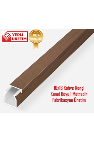 Extra Kendinden Yapışkanlı Koyu Kahve Damarlı Kablo Kanalı 16x16 1 Metre