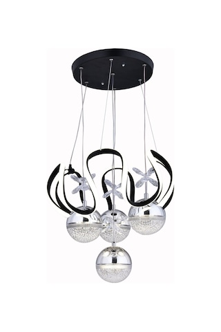 Cemre 4 Toplu Modern Led Sarkıt Avize ,siyah Sarkıt Power Led Avize, 3 Renk Yanabilen Led Avize,
