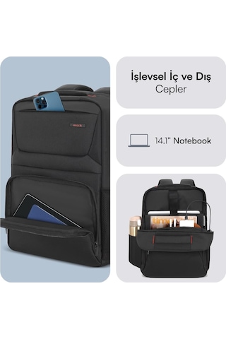 Mack Mcc-804 14.1" Business X Notebook Sırt Çanta Siyah Siyah