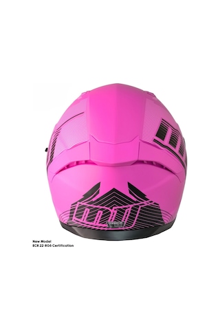 Motosiklet Kadın Kaskı 22.r06 Sertifika Güneş Vizörlü Fiber Kask Full Face Motor Kask Furchsia Lady Pembe