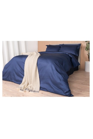 İşbir Yatak Milano Classic Royal Blue 240 Tc Armürlü Pamuk Saten Çift Kişilik Nevresim Takımı Renkli