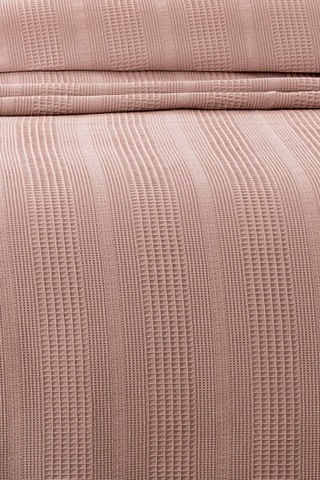 Tek Kişilik Kopanaki Dantelli Waffle Pike-160x230 Cm Gulkurusu Gül Kurusu