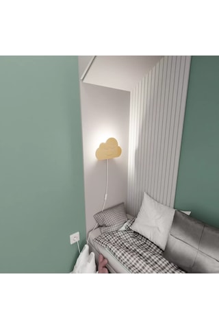 Simaavize Çocuk Şarjlı Aplik/gece Lambası - Gün Işığı Bulut Ahşap