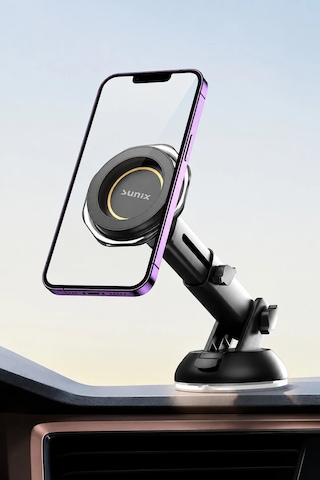 Exenar - Siyah - Araç Torpido Cam 360 Dönen Magsafe Telefon Tutucusu Manyetik Mıknatıslı Telefon Tutacağı Holder