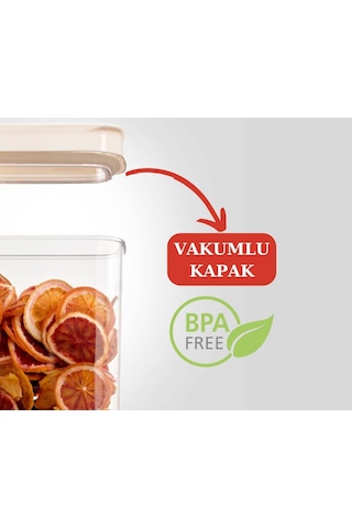 Flosoft 3’Lü Lüks Kristal Dikdörtgen Erzak Saklama Kabı Seti 3X2100 Ml Beyaz - Şeffaf