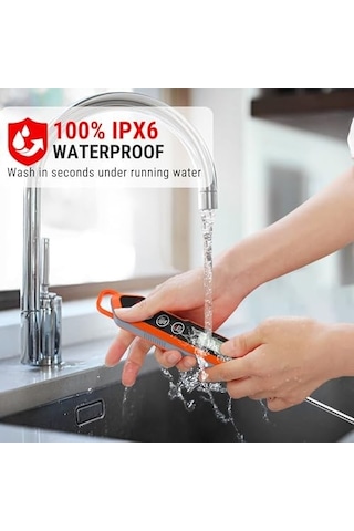 Thermopro Tp15h Ipx6 Su Geçirmez, Işıklı Ekranlı Ve Kalibrasyonlu Uzun Problu Dijital Et Ve Gıda Termometresi