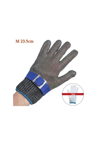 Novahub Kesilmeye Dayanıklı Bıçaklanmaya Dayanıklı Eldiven Paslanmaz Çelik Metal Örgü Kasap Güvenlik Eldivenleri - Xl