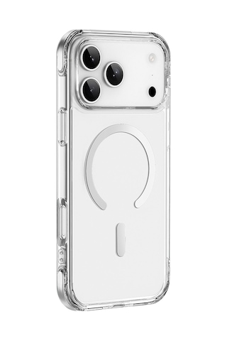 Apple Uyumlu iPhone 17 Pro Max Kılıf M-safe Özellikli Wiwu Mcc-702 Titanyum Pro Seri Sert Pc Kapak Şeffaf Şeffaf
