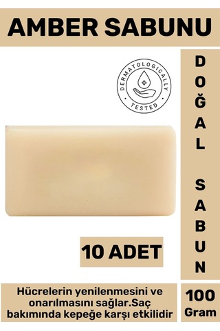 Doğal Güzel Kokulu Yenileyici Onarıcı Kepeğe Karşı Etkili Saç Güçlendirici Amber Sabunu 10 Adet