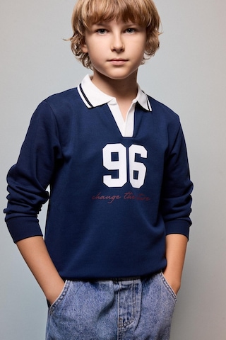 Defacto Oversıze Gömlek Yaka Kolej Baskılı Lacivert Sweatshirt Erkek Çocuk H9832a826aunv241 Lacivert-nv241