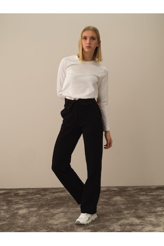 Xint Siyah Pamuk Dokulu Oversize Sweat Pantolon 470400