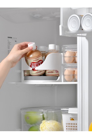 Yifomall Beyaz Gri Dondurucu Depolama Kutusu - 7cm'yi Geçmeyen Şişeler İçin Döner Tasarım, Çeşitli Mutfak Malzemelerini Düzenle, Konforlu Erişim Diğer