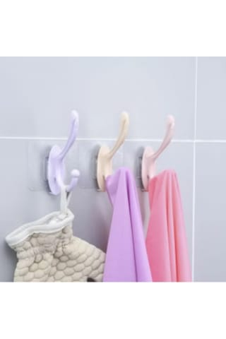 Şeffaf Yapışkanlı 6'lı Renkli Askı Seti Duvar Tipi Pratik Banyo Ve Mutfak Düzenleyici Diğer