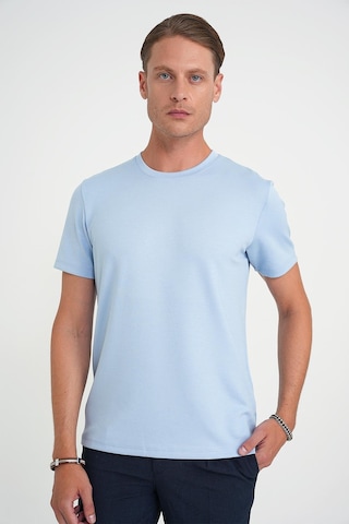 Efor Comfort Fit Bisiklet Yaka Esnek Pamuk Casual Mavi Tişört Ts 885 Mavi