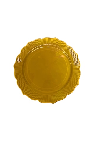 Dayanıklı Mika Plastik Tabak - Tek Kullanımlık, Şık Ve Hijyenik Sunum - Altın - 6 Adetlik Paket