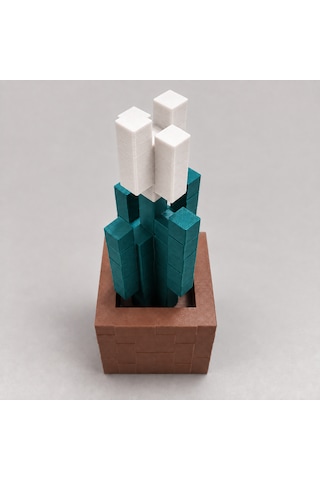 Piksel Lale Biblo - 3d Baskı, Minecraft Esintili Beyaz