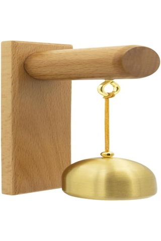 Fosenze Ahşap Ahşap Zil, Mağaza Girişi Uyarısı İçin Bezelye Ağaç Ve Bakır Zil, Ev/ofis Dekoru, 15x4x6 Cm