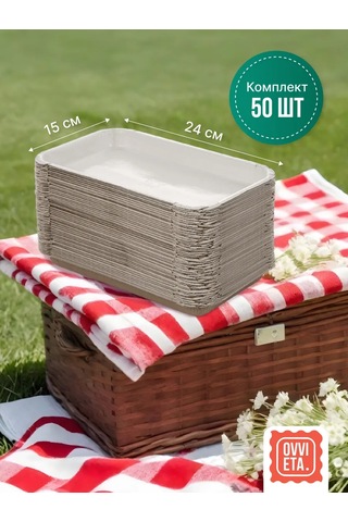 Ovvıeta Piknik İçin Tek Kullanımlık Tabaklar, Parti İçin 50 Adet 218775105 100 adet