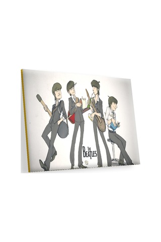 Cakasepetim The Beatles Karikatürize Çizim Ahşap Mdf Tablo