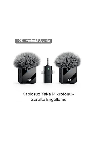 K9-y2 Kablosuz Taşınabilir 3 In1 Yaka Mikrofonu Tüylü Mini Mic Tak Ve Çalıştır Canlı Yayın Vlog Kablosuz Yaka Çift Verici Mikrofon Yüksek Kalite Profesyonel