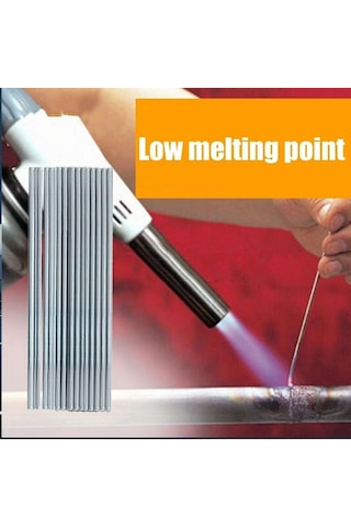 Yaozixa Alüminyum Kaplama Kaynak Teli, Düşük Sıcaklıkta Alüminyumla Sadece Kaynaklanabilir, Katı Çekirdek, 25cm X 1.6mm 10 Adet