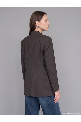 Dilvin 60817 Yan Düğmeli Blazer-kahve