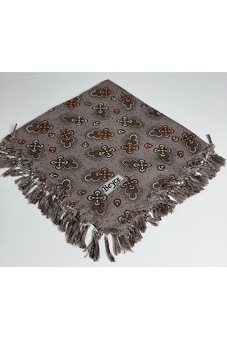Beyce Cotton Sökme Boncuklu Desenli Tülbent 06440 Kahve