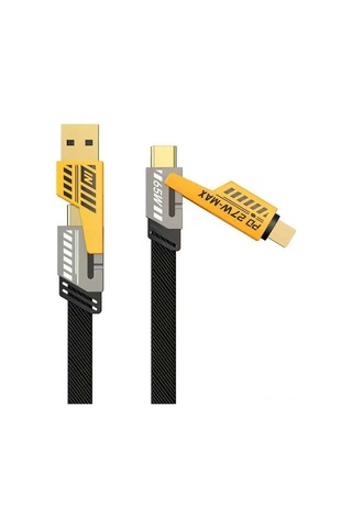 Symbee Metal Nilon Örgü 4'lü Şarj Kablosu 65w+27w Çok Fonksiyonlu Ios/type-c Uyumlu Arabada Ve Evde Hızlı Şarj 1.5m Kutulu